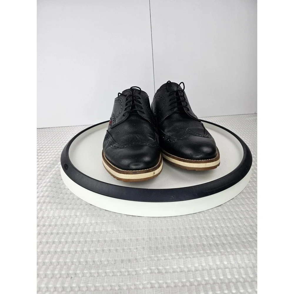 Josef Seibel Mens Black Leather Wingtip‎ Brogue Oxford Comfort Dress Shoes